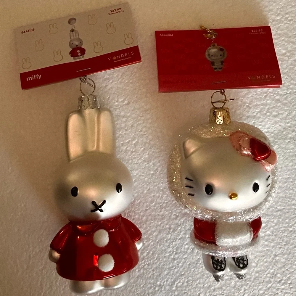 Vondels Hello Kitty and Miffy Holiday Ornaments